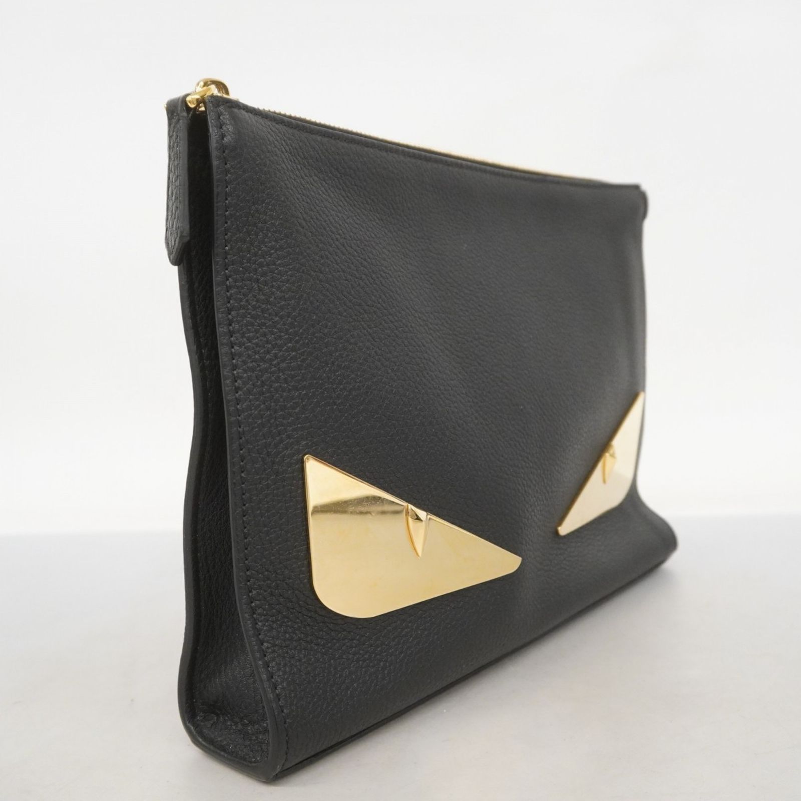 フェンディ Fendi フェンディ クラッチバッグ モンスター レザー ブラック メンズ