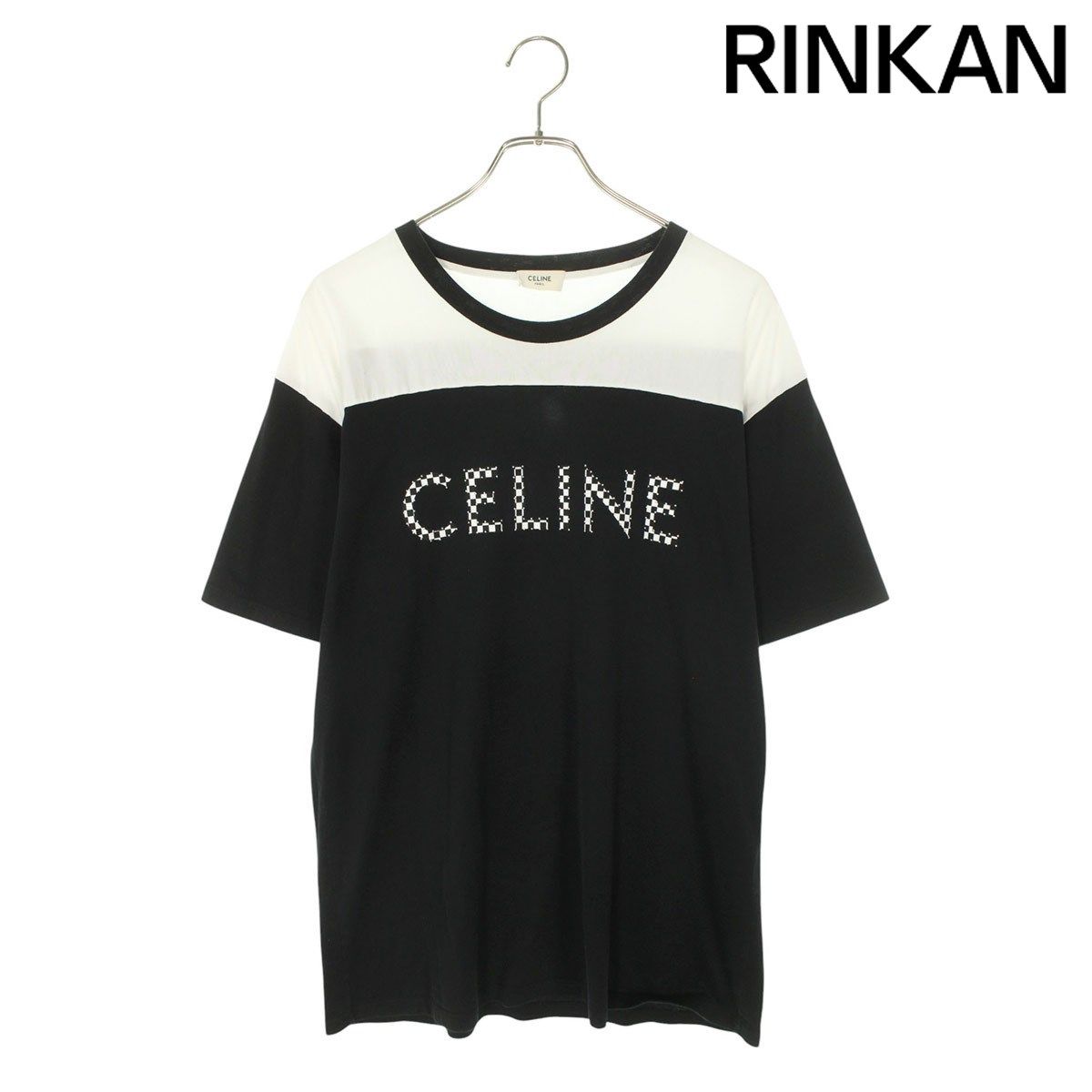 セリーヌバイエディスリマンチェッカースタッズロゴプリントTシャツ