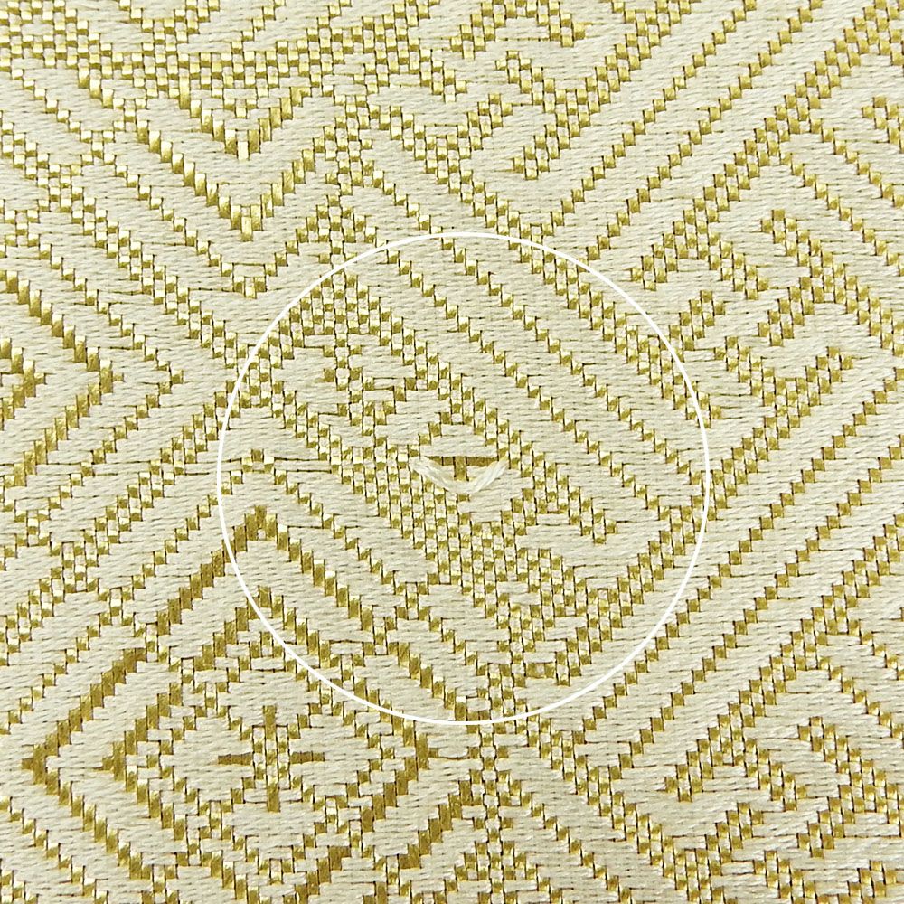 中古】袋帯 雲どり 佐賀錦 アイボリー地 金地 両面 全通柄 フォーマル  