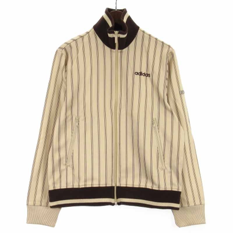 アディダス adidas ジャージ トラック ジャケット ストライプ ブラウン系 M