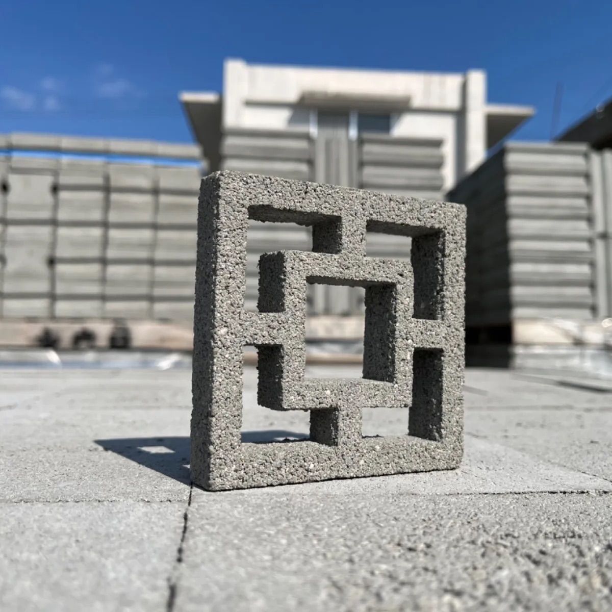 花ブロック 沖縄 ミニブロック ミニチュア 2個セット〈三日月型・二重