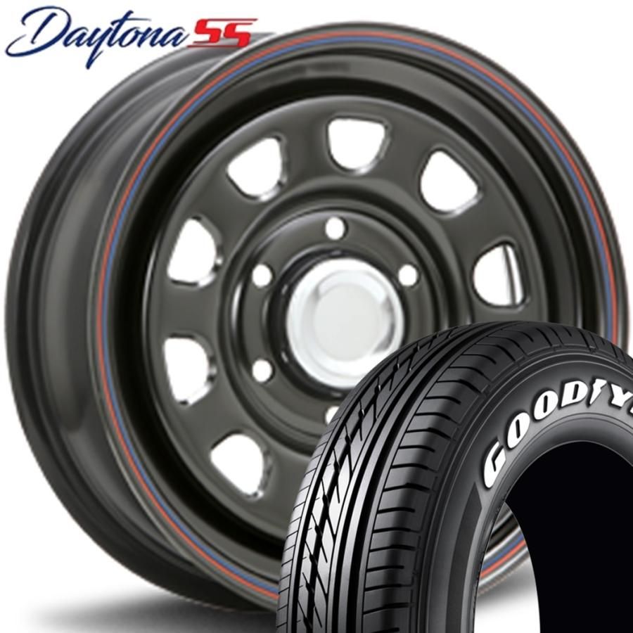 期間 ラジアル MLJ DAYTONA SS デイトナ SS 15ｘ6.5 ＋40 6H 139.7 ブラック 赤青ライン ｘ４本 GY EAGLE 1 ナスカープラス 195 80R15