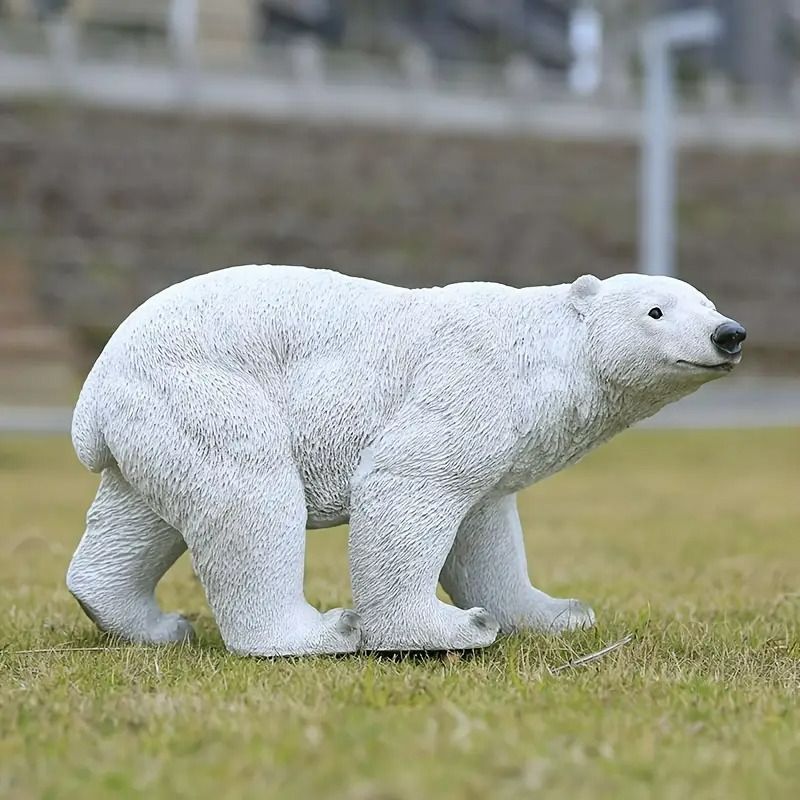 オブジェ シロクマ ホッキョクグマ かわいい アニマル 動物 ヤードデコ 園芸 庭 象 フィギュア 動物彫刻 樹脂 レジン 屋外 屋内 kkk