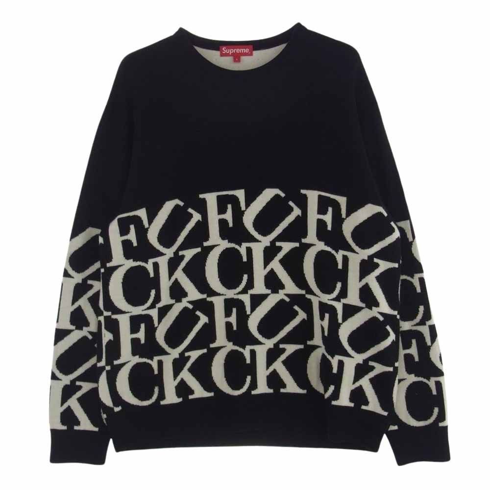 早い者勝ち　Supreme 総柄ニット セーター Fuck柄 ブラック Supreme シュプリーム 20AW Fuck Sweater ファック ニット セーター