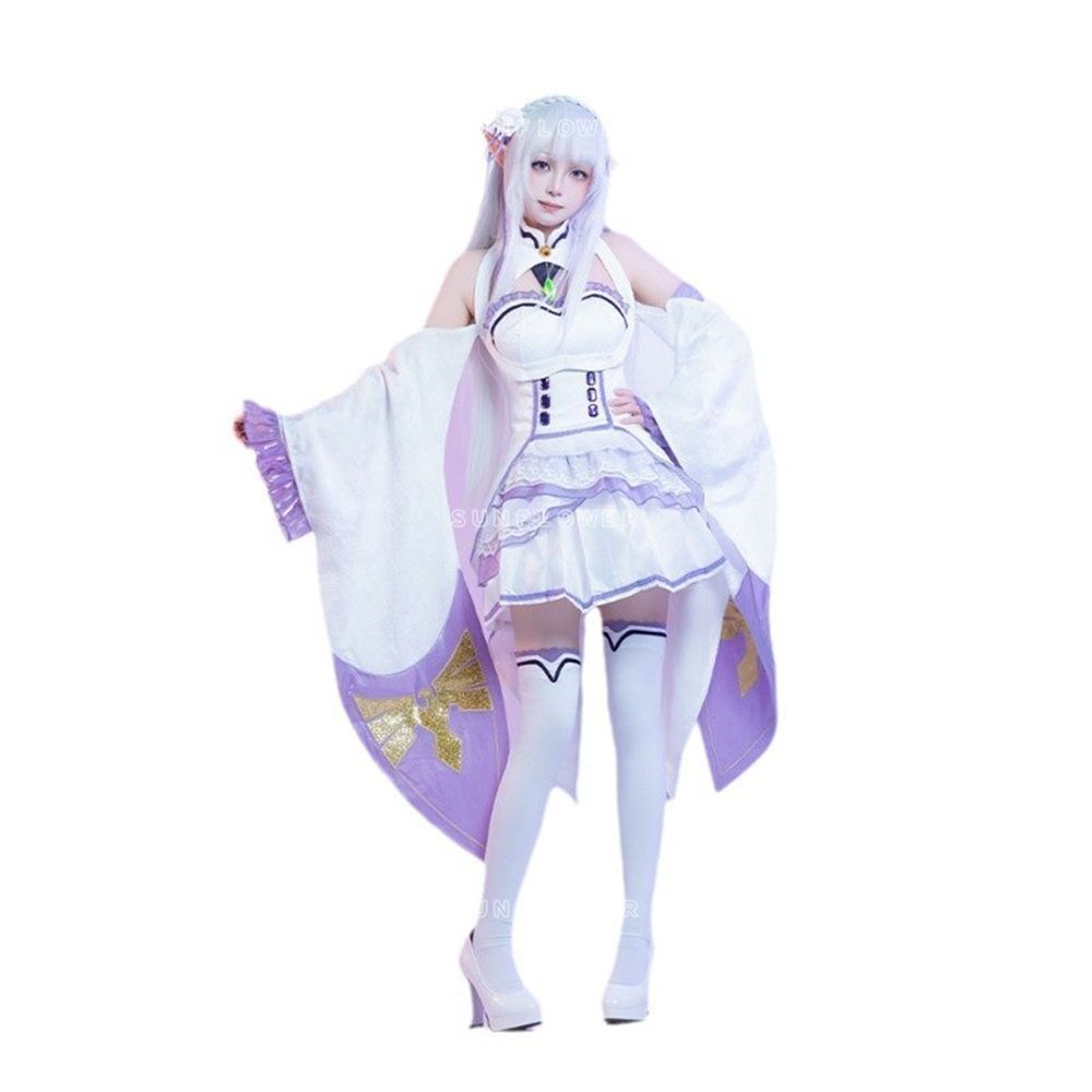 エミリア コスプレ 精霊術師 Reゼロ コスプレ衣装 大人用 仮装 文化祭 イベント コスチューム ステージ服 Emilia cosplay 撮影会 忘年会 学園祭 遊園会 変身 変装 仮装 ハロウィン クリスマス 誕生