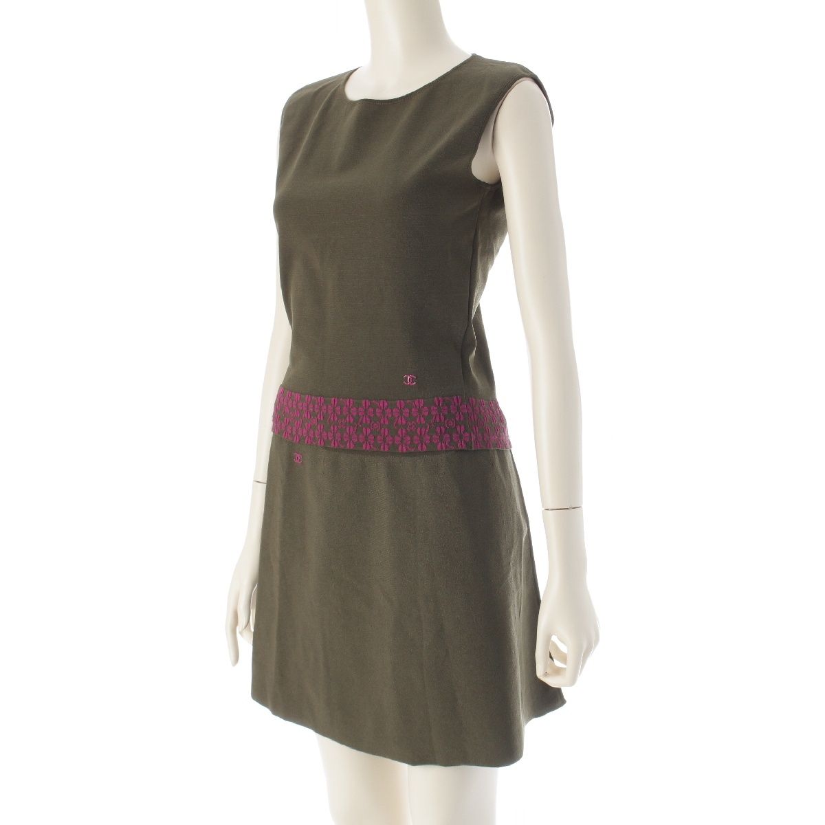 シャネル 01P レーヨン ココマーク クローバー ミニ丈 スカート  