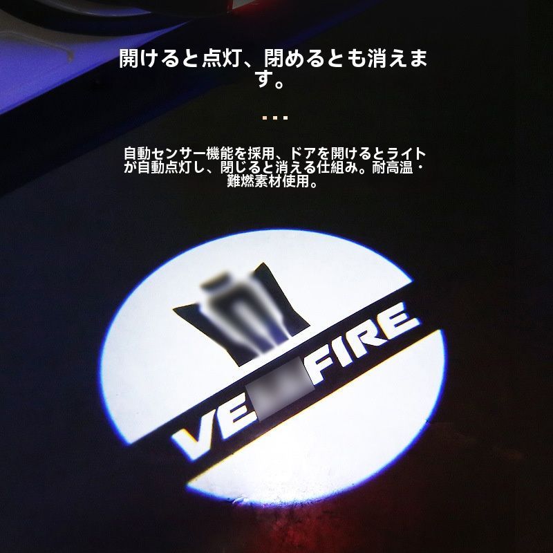 トヨタ エルファ ヴェルファ 30系 2015-2025 フロントドア ウェルカムランプ 警示灯 照地ライト 前門迎賓灯 一対セット 夜間演出に最適