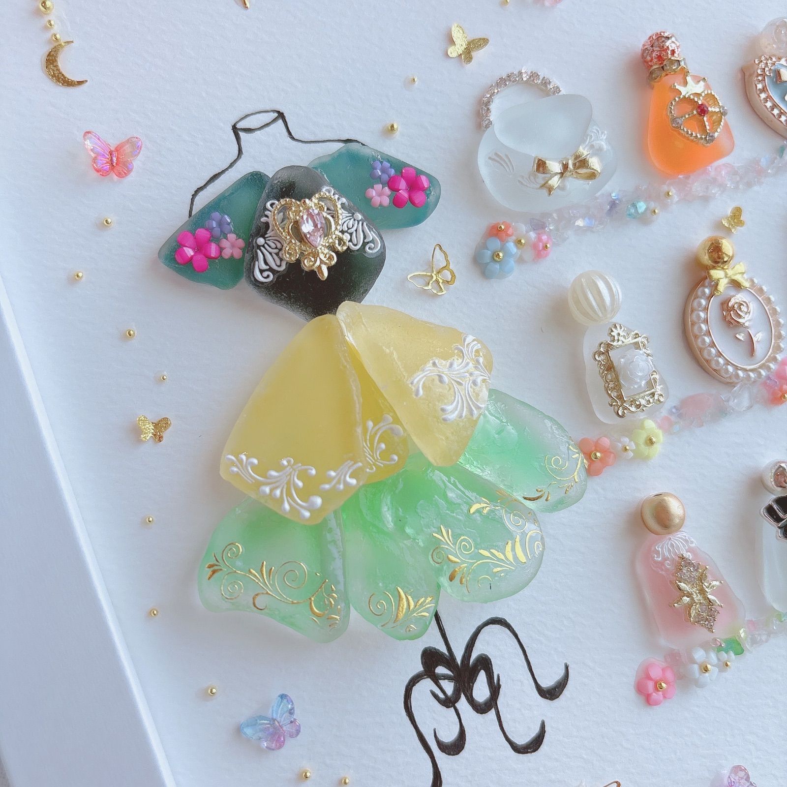 シーグラスアート オシャレ プリンセス 香水 化粧品 フレンチ