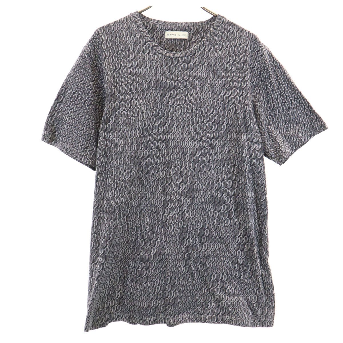 ETRO エトロ イタリア製 総柄 半袖 Tシャツ L グレー系 メンズ 古着 