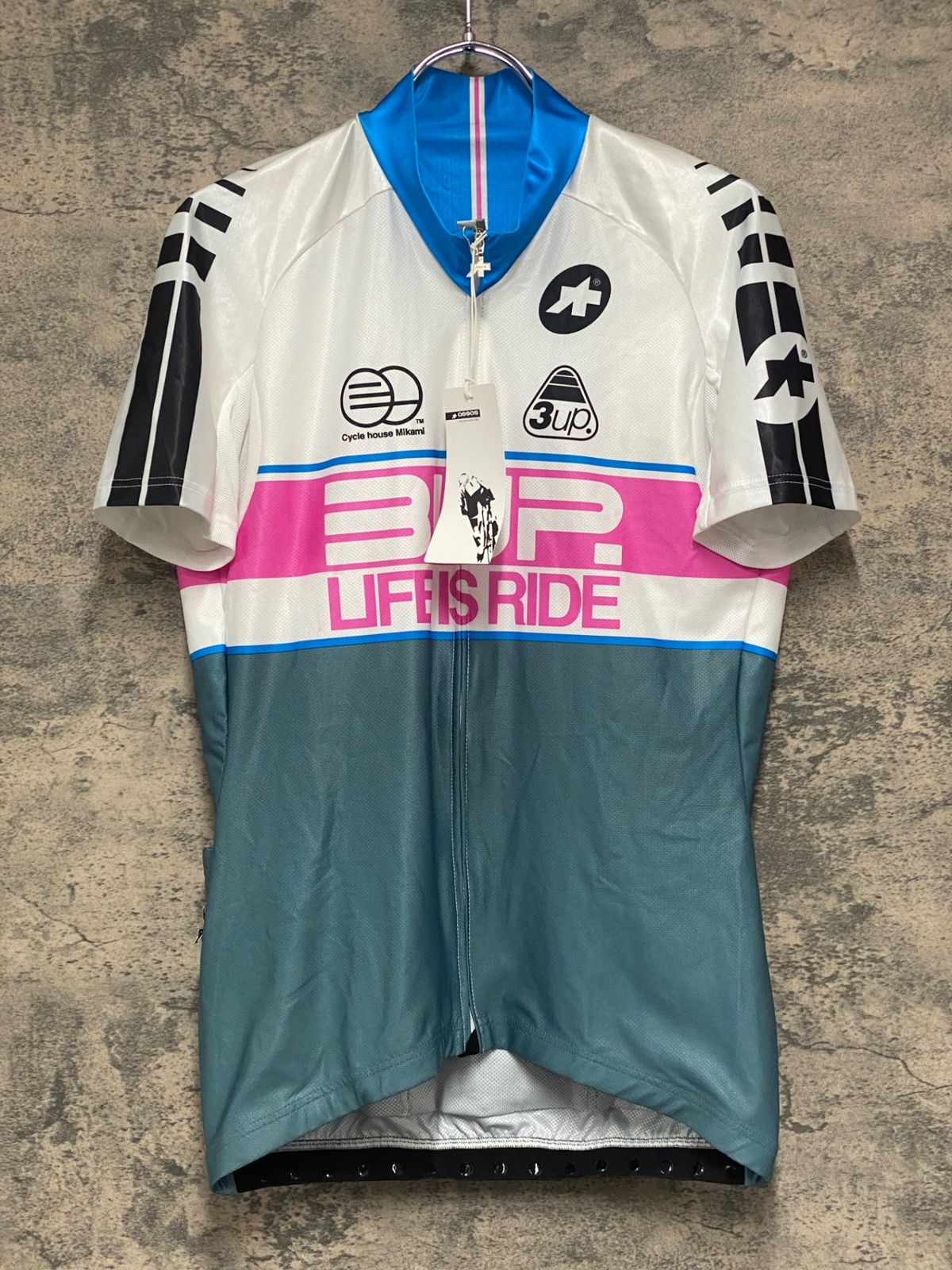 IZ836 アソス ASSOS 半袖 サイクルジャージ 白|ピンク|青 Sサイズ チームジャージ