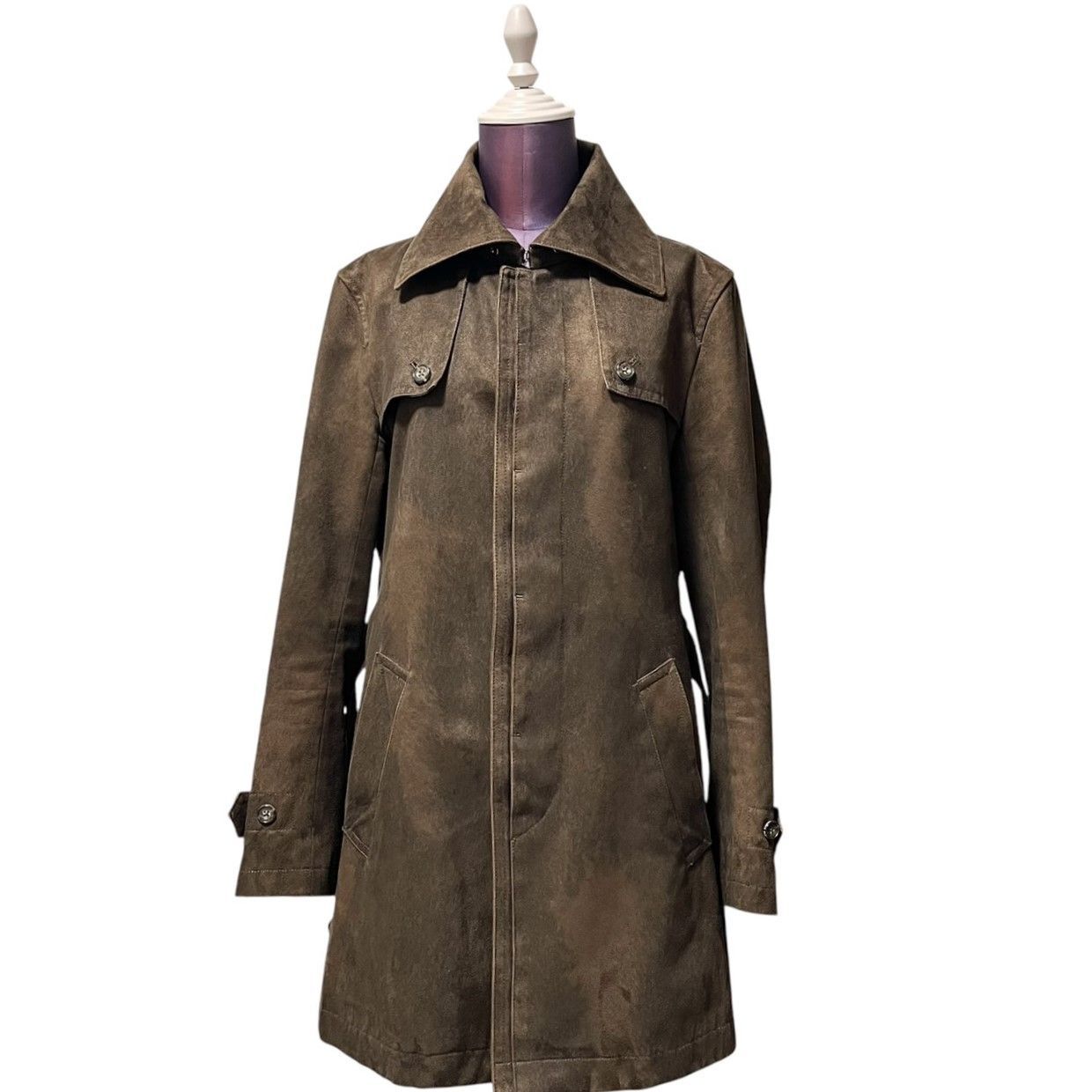 TORNADO MART ブラウン トレンチコート Mサイズ tornado mart ブラウンレザーベルト付き トレンチコート Mサイズ