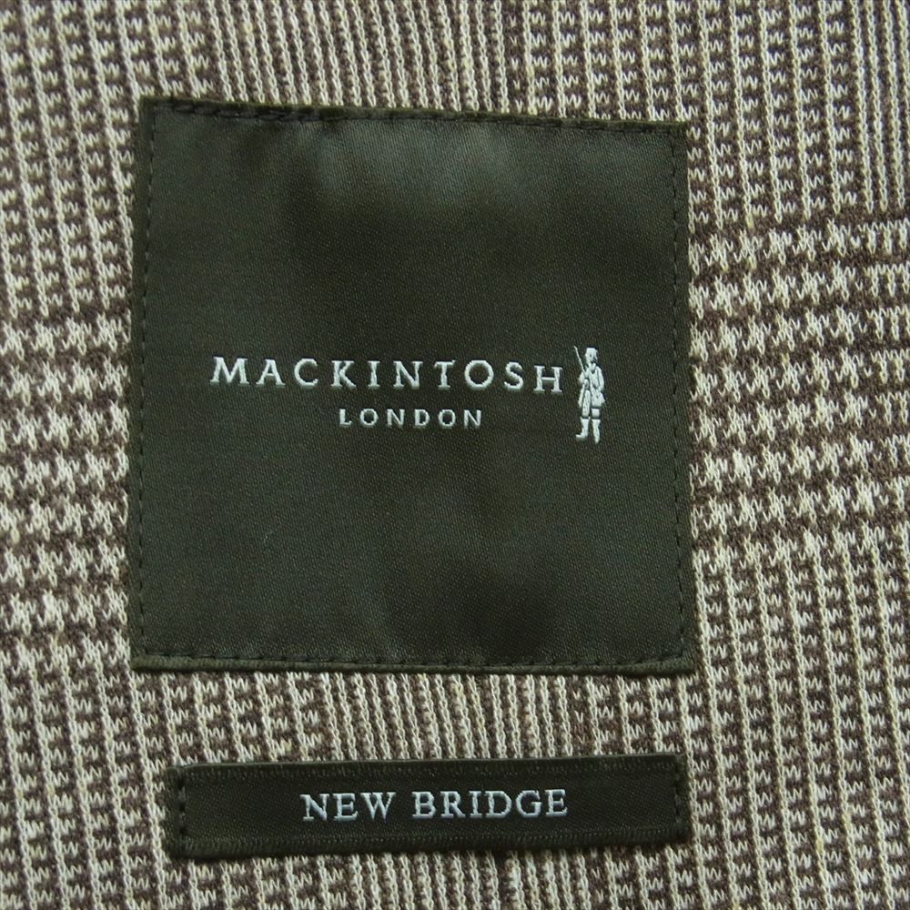 Mackintosh マッキントッシュ G1E26-103-43 FLEX JERSEY 麻混メランジ グレンチェック ブレザー テーラード  ジャケット グレー系 ブラウン系 グレイッシュブラウン系 38【中古】