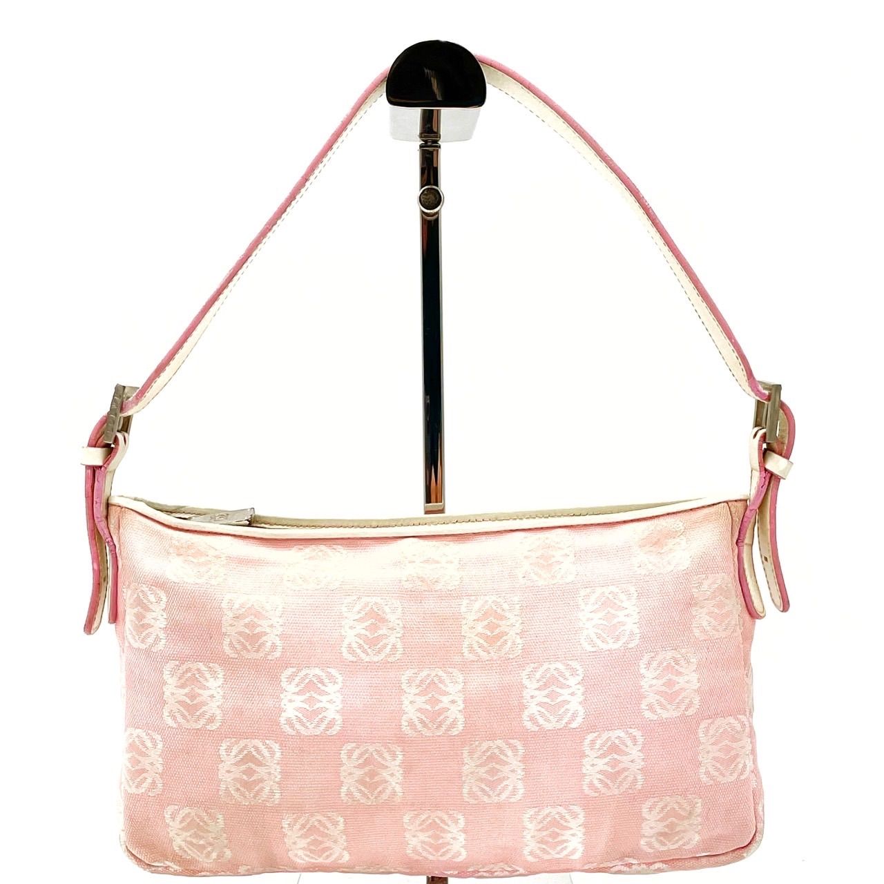 極美品 LOEWE ロエベ ハンドバッグ ロゴ型押し シルバー金具