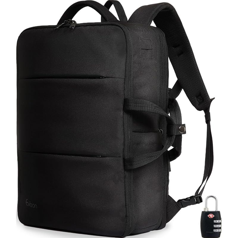 Evoon マルチビジネスリュック4.0 メンズ ビジネスリュック 35L 大容量 旅行バック 拡張機能 撥水加工 USB 15.6インチ ブラック 0