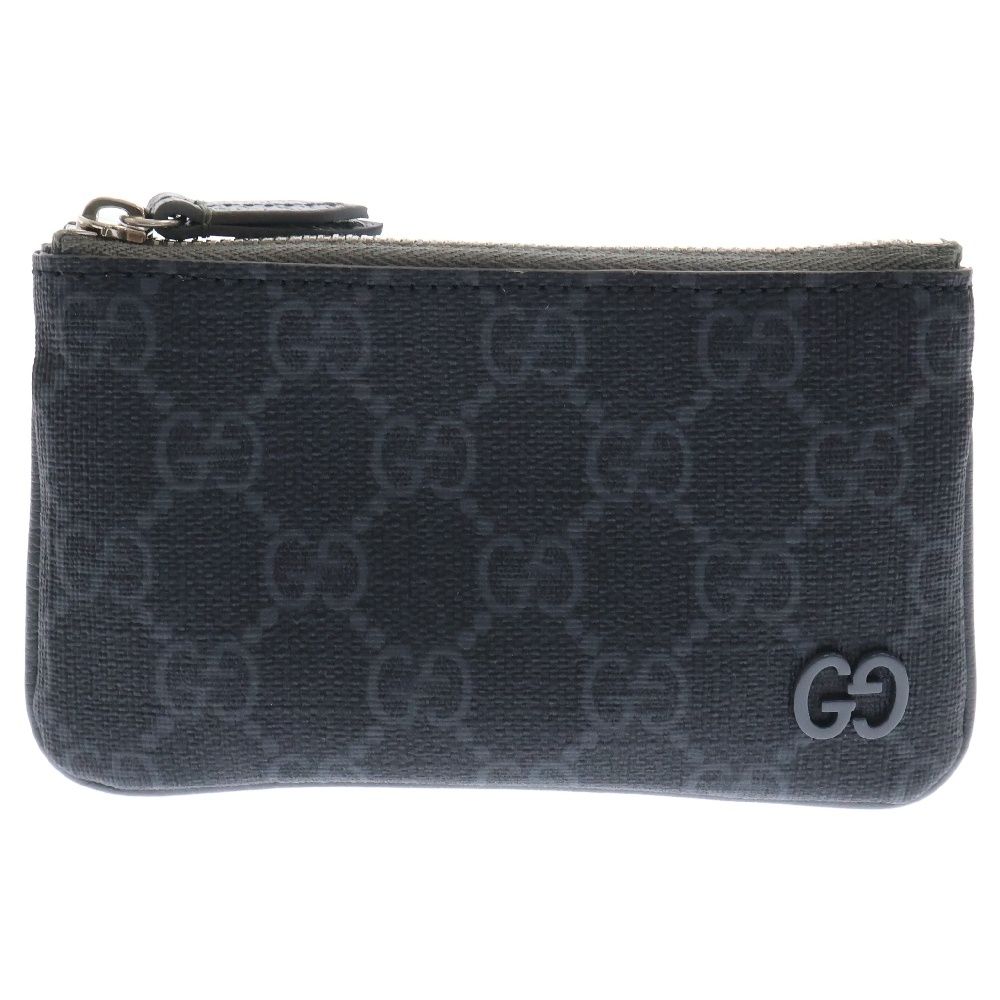 GUCCI グッチ GGスプリーム バイ ジップ キーケース コインケース ブラック×グレー 820666