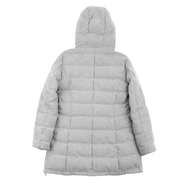 HERNO ヘルノ ミックスツイード ノーカラーコート 白×ネイビー サイズ44 HERNO ヘルノ ミックスツイード ノーカラーコート 白×ネイビー