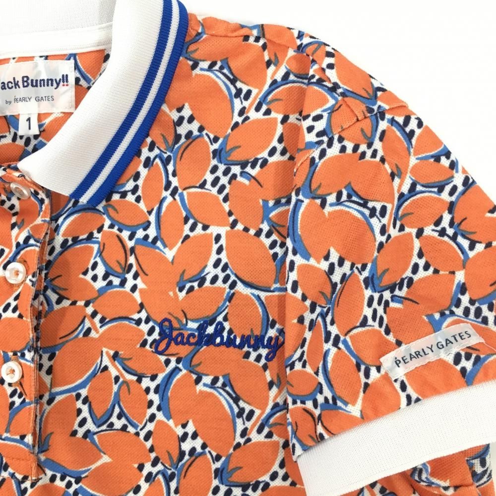 Jack 半袖ポロシャツ ジャックバニー ゴルフウェア 白×グリーン×オレンジ ストライプ レディース 1(M) Bunny | オレンジ×白 総柄 変形メッシュ半袖ポロシャツ HyperHelix メンズ 春