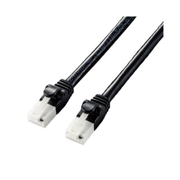 (まとめ) エレコム LANケーブルCat6a ブラック 1m LD-GPAT/BK10 