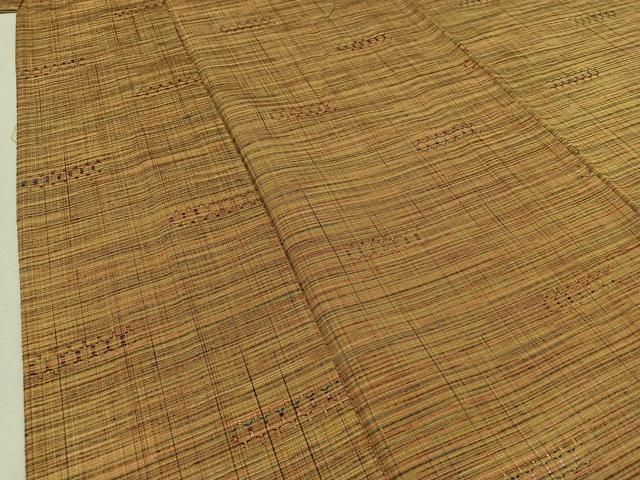 平和屋着物▽上質な紬 単衣 横段文 正絹 逸品 AABB8018jh 【公式通販】