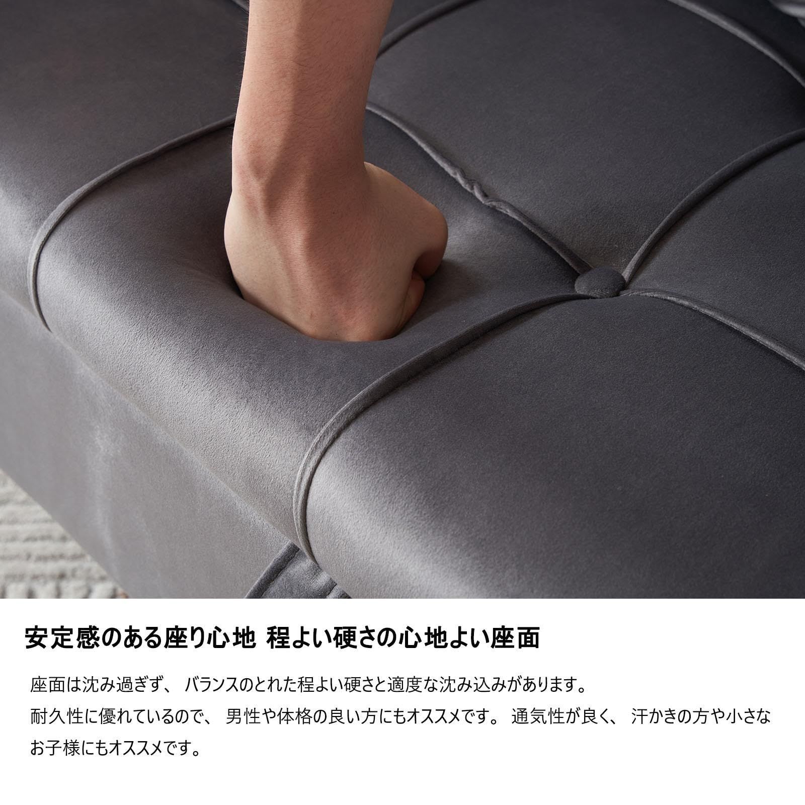 在庫 ソファ ソファ レトロモダン モダンデコ コンパクトソファ 天然木 北欧 木製 ローソファー クッション2個付き ライトグレー 幅133 2.5人掛け 2人掛け ベルベット ソファー 登場 オーエスジェイ OSJ