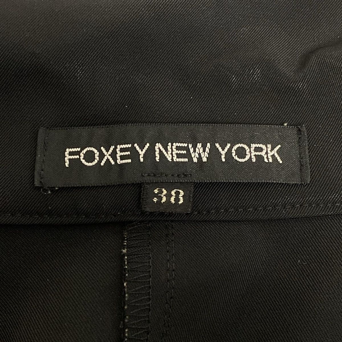 高級感✨フォクシーニューヨーク ジャケット 黒 ロゴ金具 38 春