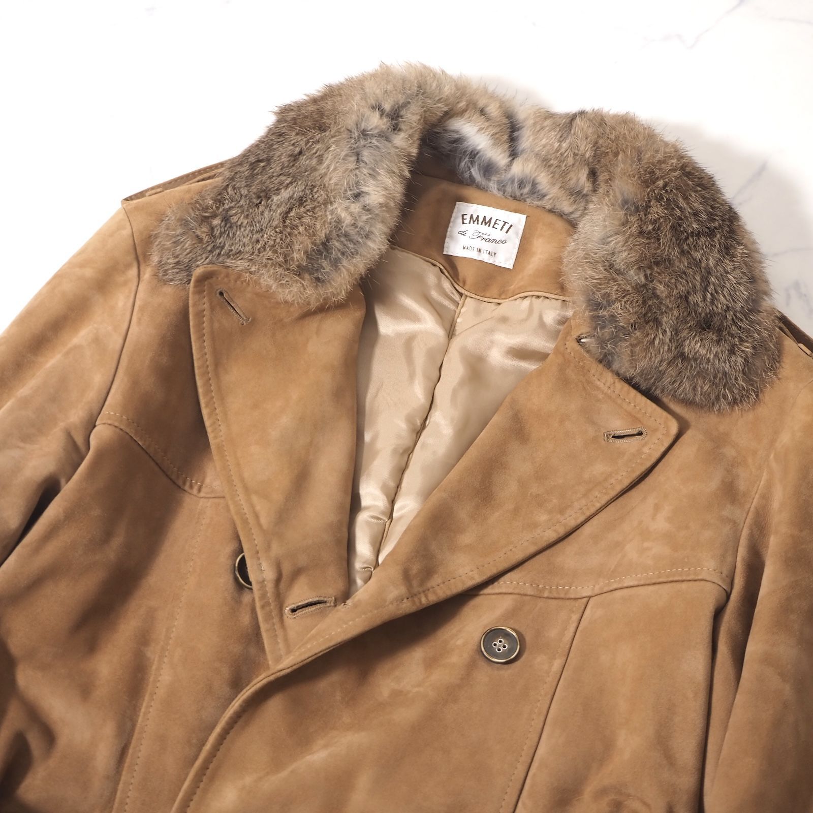 ◎エンメティ EMMETI イタリア製 ラビットファー ゴートレザー