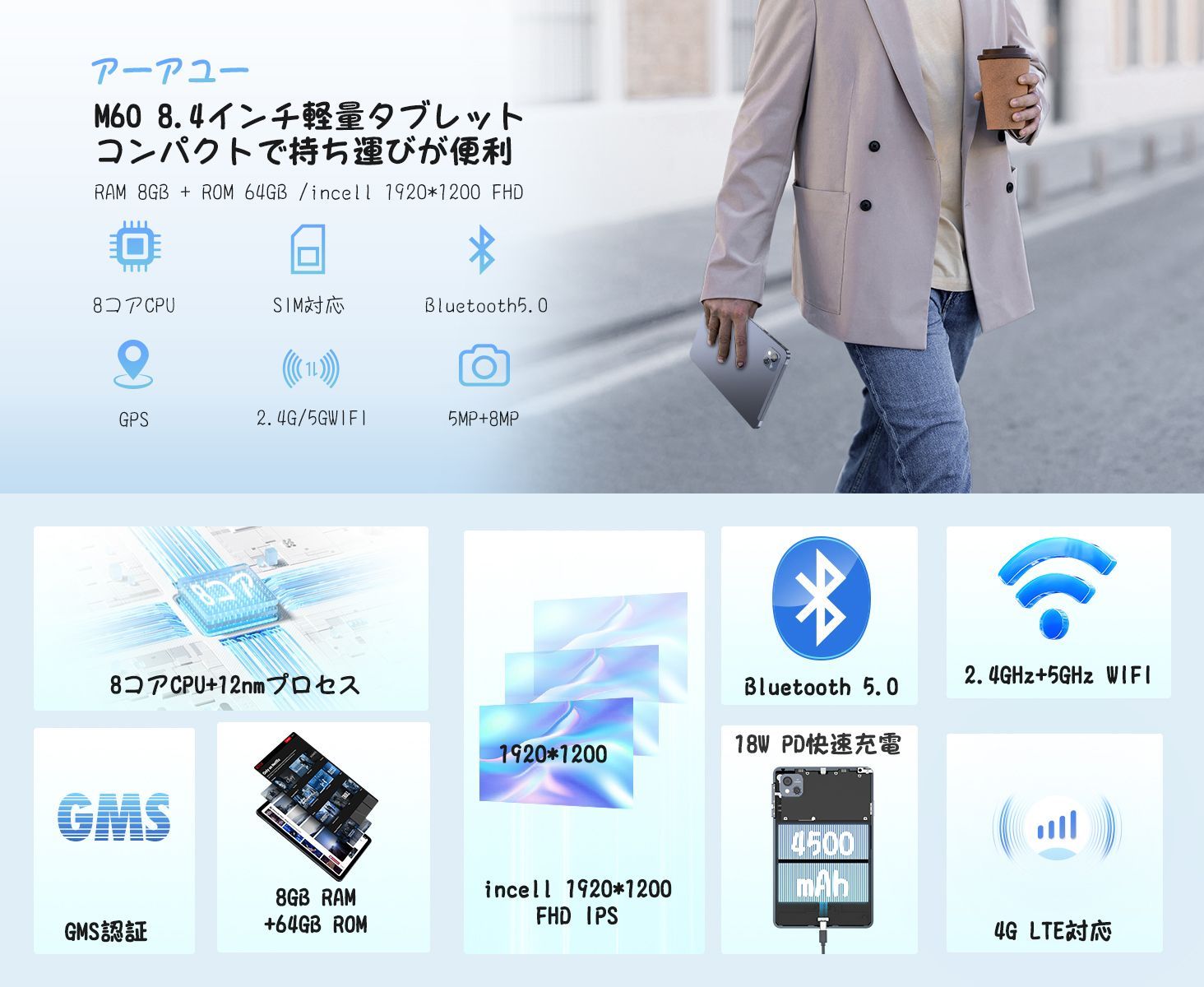 ✨液晶画面美品✨最新版8.4インチタブレット✨ AAUW♡M60 Wi-Fiモデル