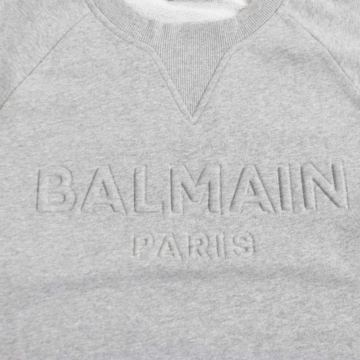 極美品□21AW BALMAIN/バルマン JQ005BB20 エンボスロゴ コットン