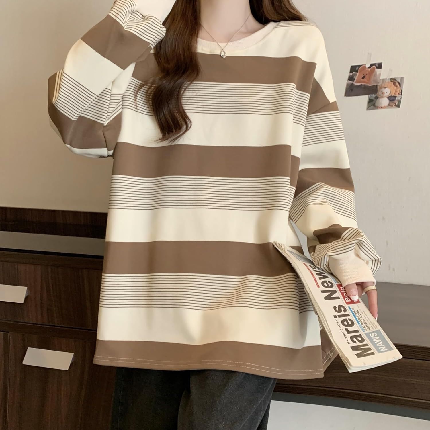 tシャツ レディース 即購入OK 長袖 カットソー ボーダー柄 u