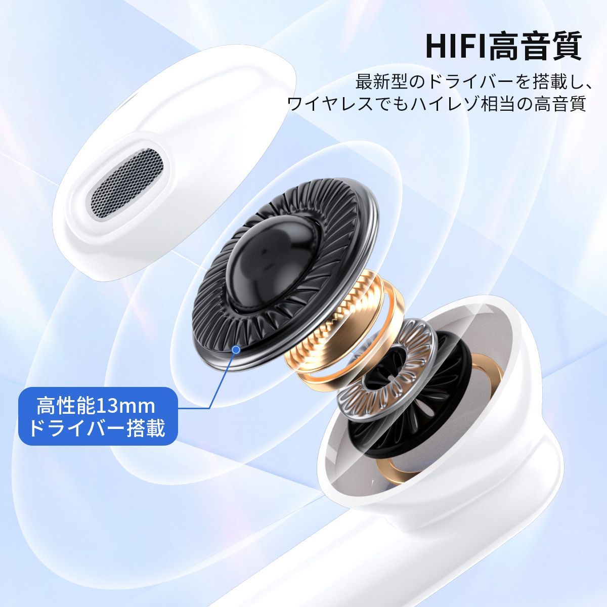 R2 完全ワイヤレスイヤホン Bluetooth 5.4 大容量バッテリー 長