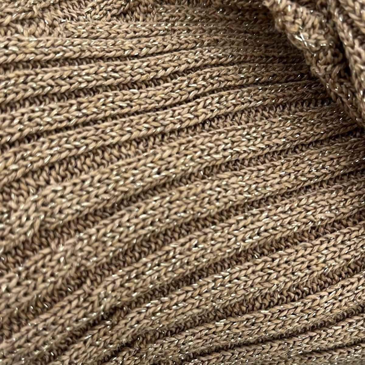  ANAYI アナイ 半袖セーター サイズ38 M レディース - ブラウン クルーネック ラメ 半袖 ニット セーター