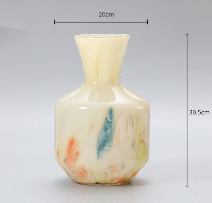 玉質琥珀ガラス花瓶置物瑠璃花器