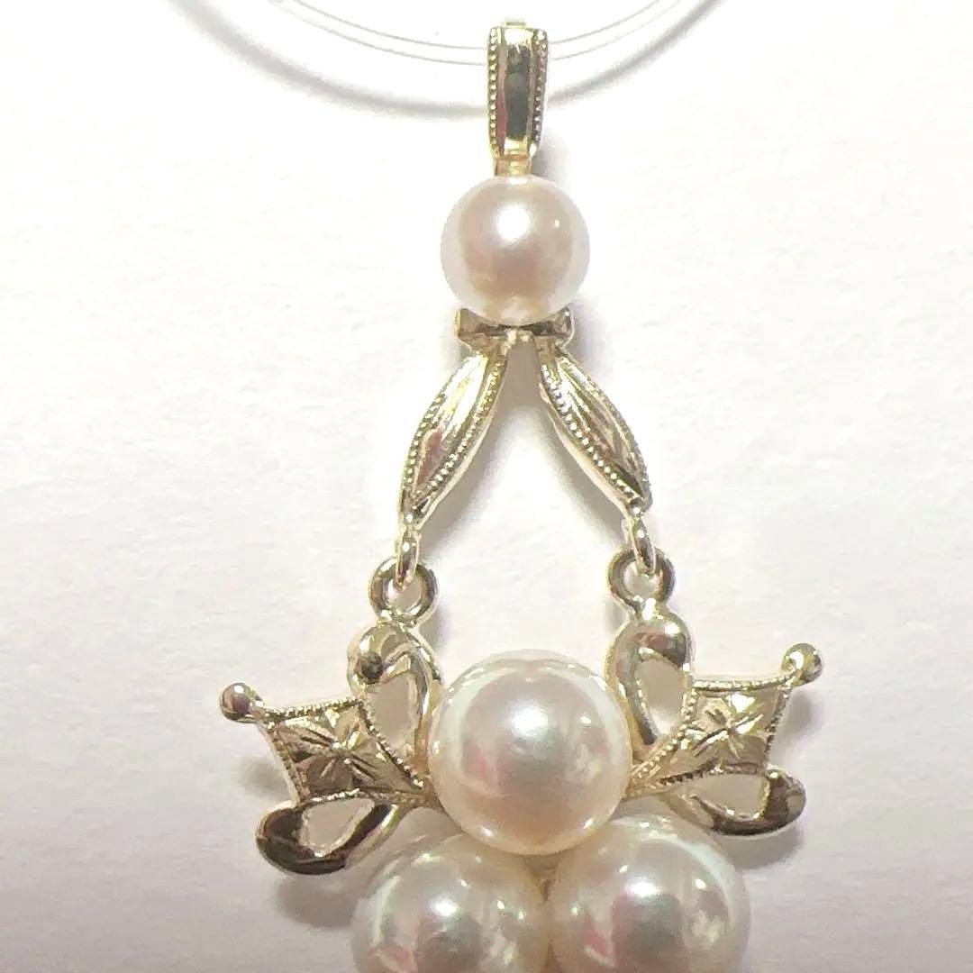 極美品 MIKIMOTO ミキモト ペントップ チャーム ネックレス パール