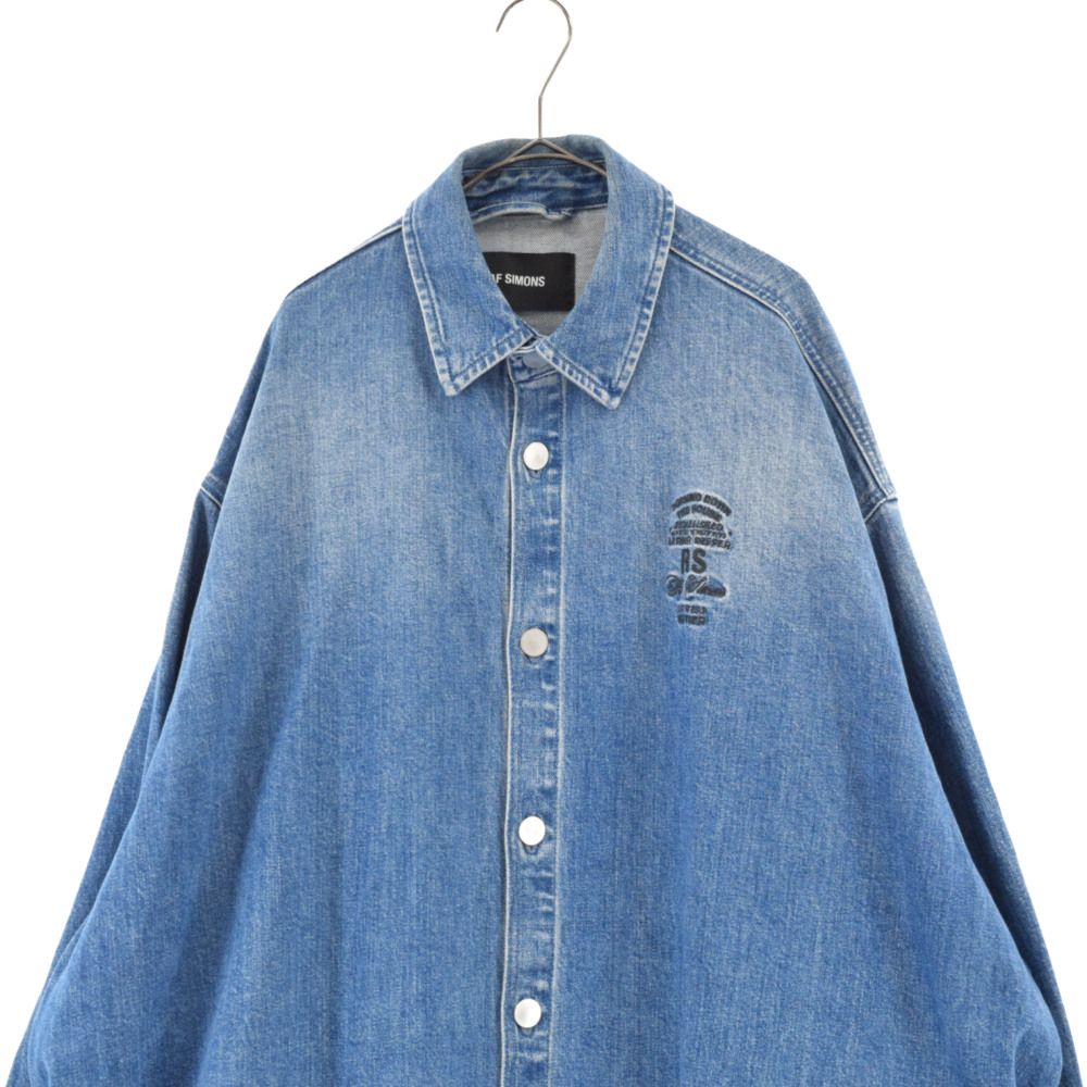 ラフシモンズ DENIM BIG HOOD 222-943 デニムビッグフード帽子 メンズ ...