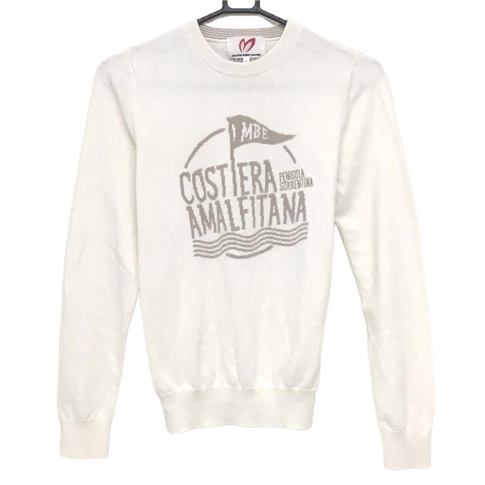 超美品】マスターバニー セーター 白×ベージュ系 カシミヤ混 ニット