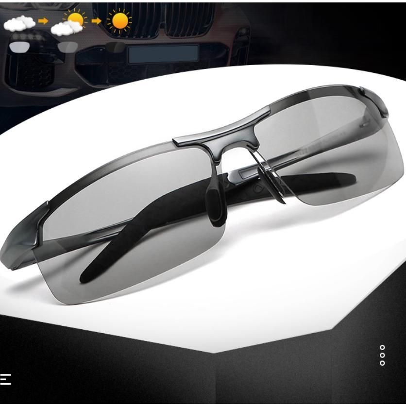 スポーツサングラス メンズ 調光偏光サングラス 調光サングラス 偏光 調光 uvカット ゴルフ 釣りランニング 野球 自転車用サングラス