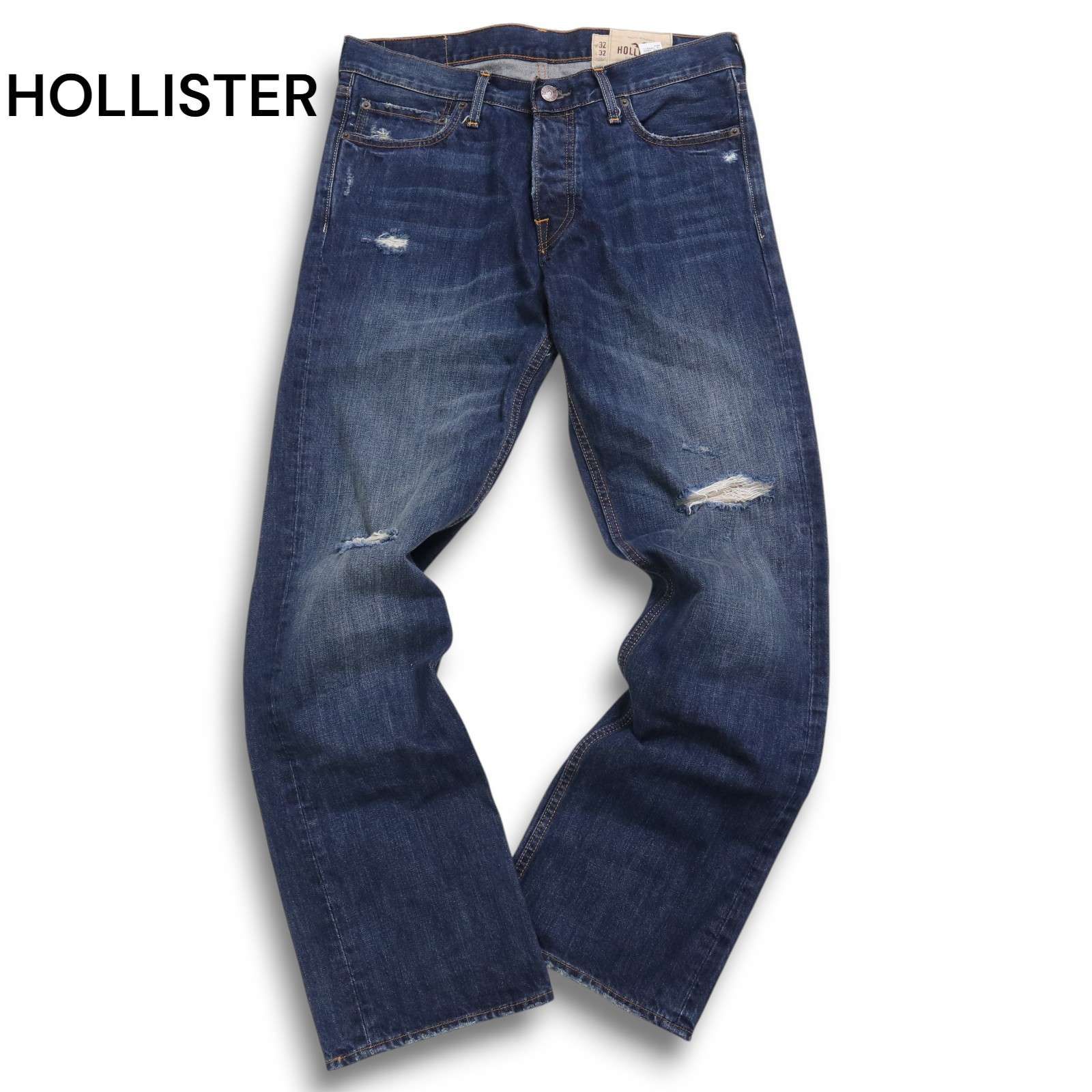 HOLLISTER ホリスター 通年 BALBOA ダメージ加工☆ ストレート デニム 