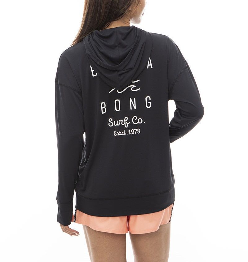 2024春夏 新品【BILLABONG/ビラボン】LOOSE ZIP UP HOODED RASHGUARD ジップラッシュパーカー BLK レディース BE013-862