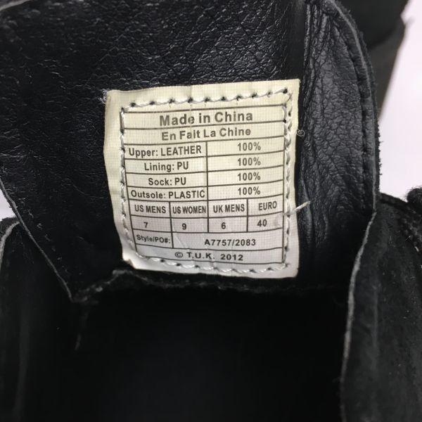 T.U.K size24.5-25.0 UK6 ラバーソールブーツ クリーパーシューズ〈黒 