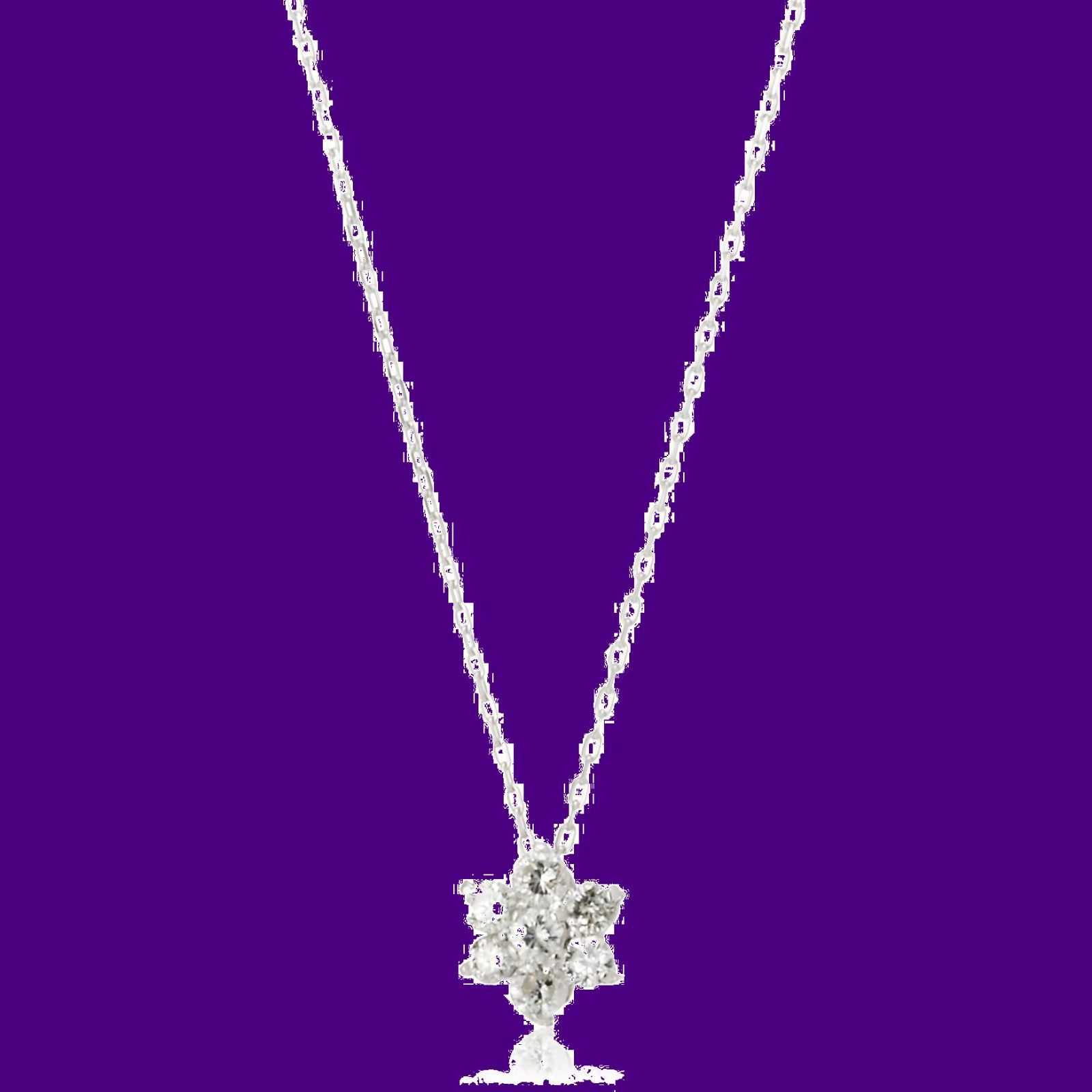 在庫セール DTP5167WG 0.2ct K18ホワイトゴールドセブンフラワーダイヤネックレス D-COLLECTION ディーコレクション
