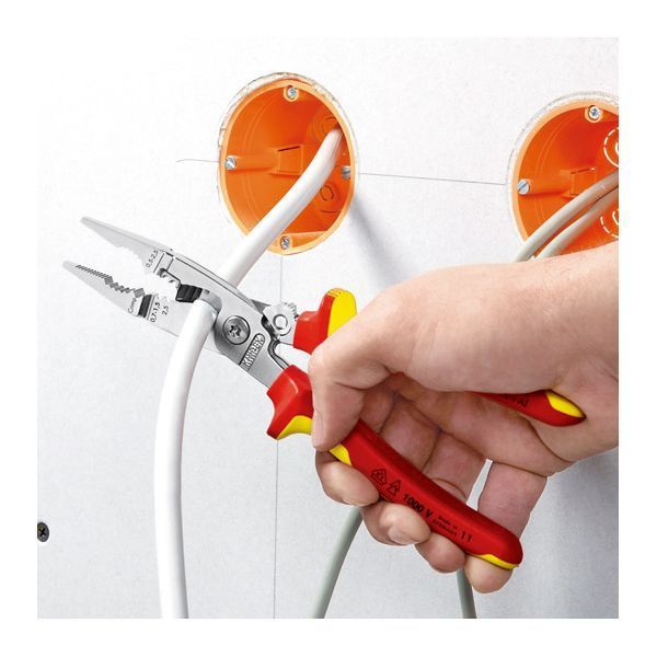 KNIPEX クニペックス 1000V絶縁エレクトロプライヤー 落下防止 全長200mm 1396-200T HRDEVELOPMENT_JP