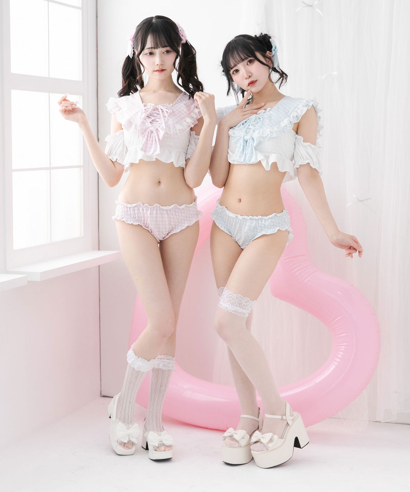 【DearMyLove】水着 新品未使用 夢展望公式 [新品未使用] ハートレースフリルセーラー水着