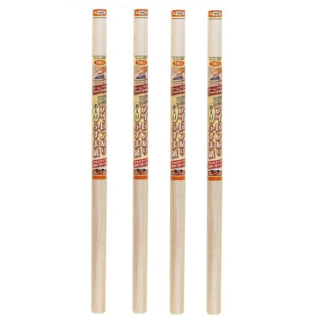 アサヒペン ＥＸアイロン貼り糸入りふすま紙 ９５ＣＭＸ１８０ＣＭ Ｎｏ．０９４朝霧 4本セット