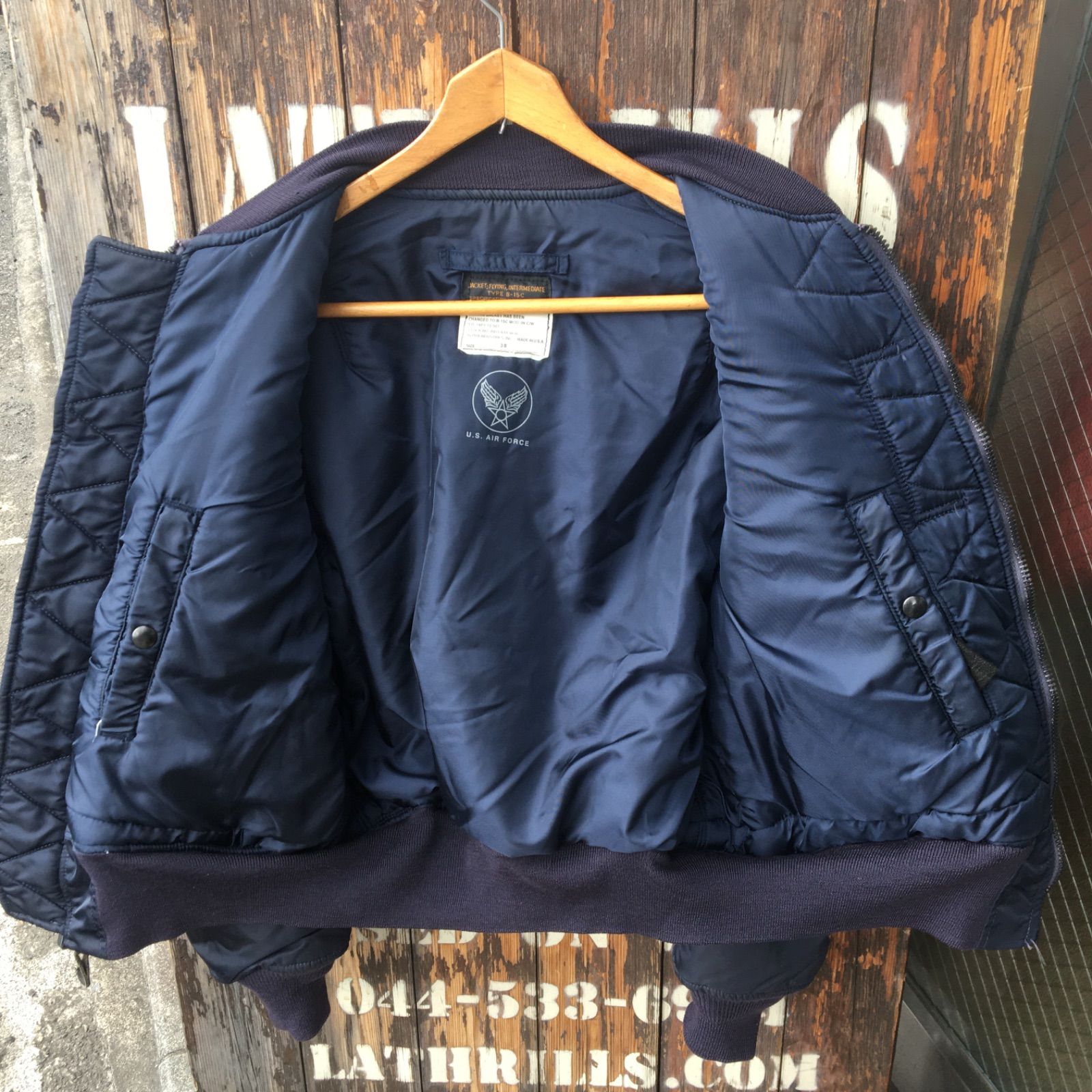 90's USA製【Alpha Industries】米空軍 B-15C MOD ビンテージ アルファ モディファイド エアフォースブルー ミリタリー  フライトジャケット MA-1◇Size：US-38 - メルカリ