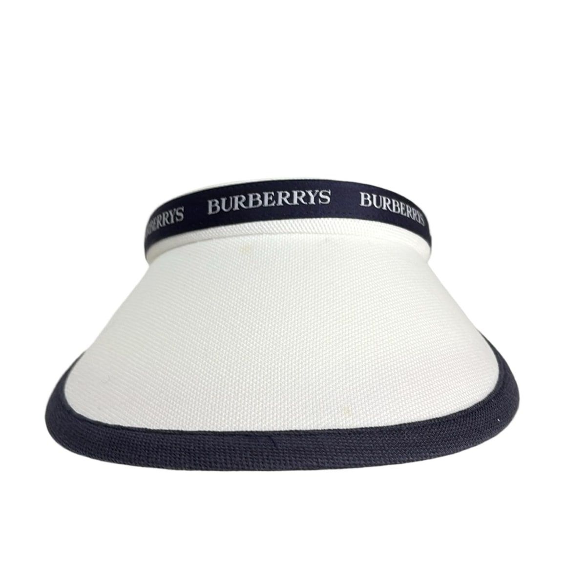 Burberry s バーバリーズ サンバイザー フリー 白×ネイビー コットン