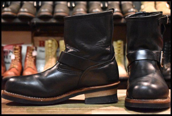 7.5D 08年 レッドウィング 2976 ショート エンジニア 黒 ブラック クローム スチールトゥ ブーツ redwing HOPESMORE FI104