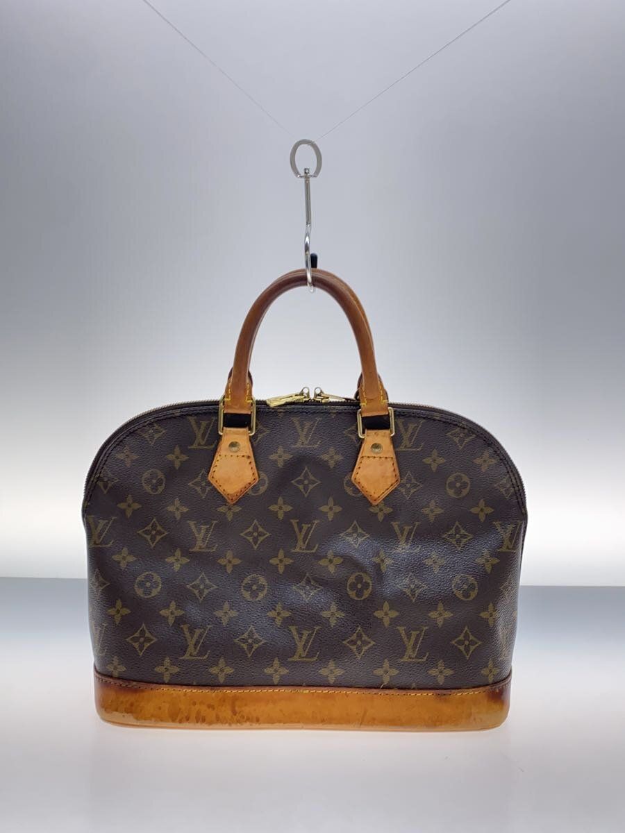 LOUIS VUITTON 1)アルマ_モノグラム・キャンバス_BRW PVC ブラウン ヌメ革シミ 使用感有 - メルカリ