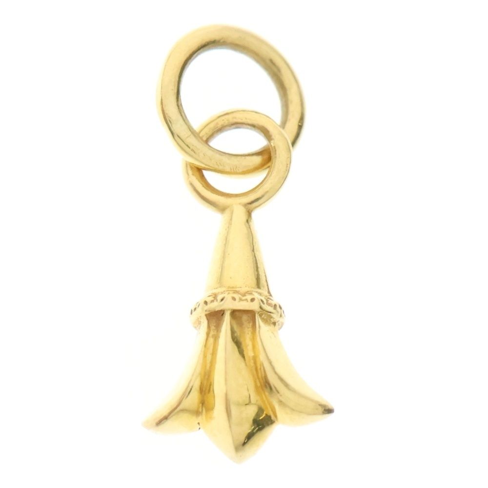 CHROME HEARTS クロムハーツ 22K CHRM CRSTAIL TNY クロステイル タイニーチャーム ネックレストップ ゴールド