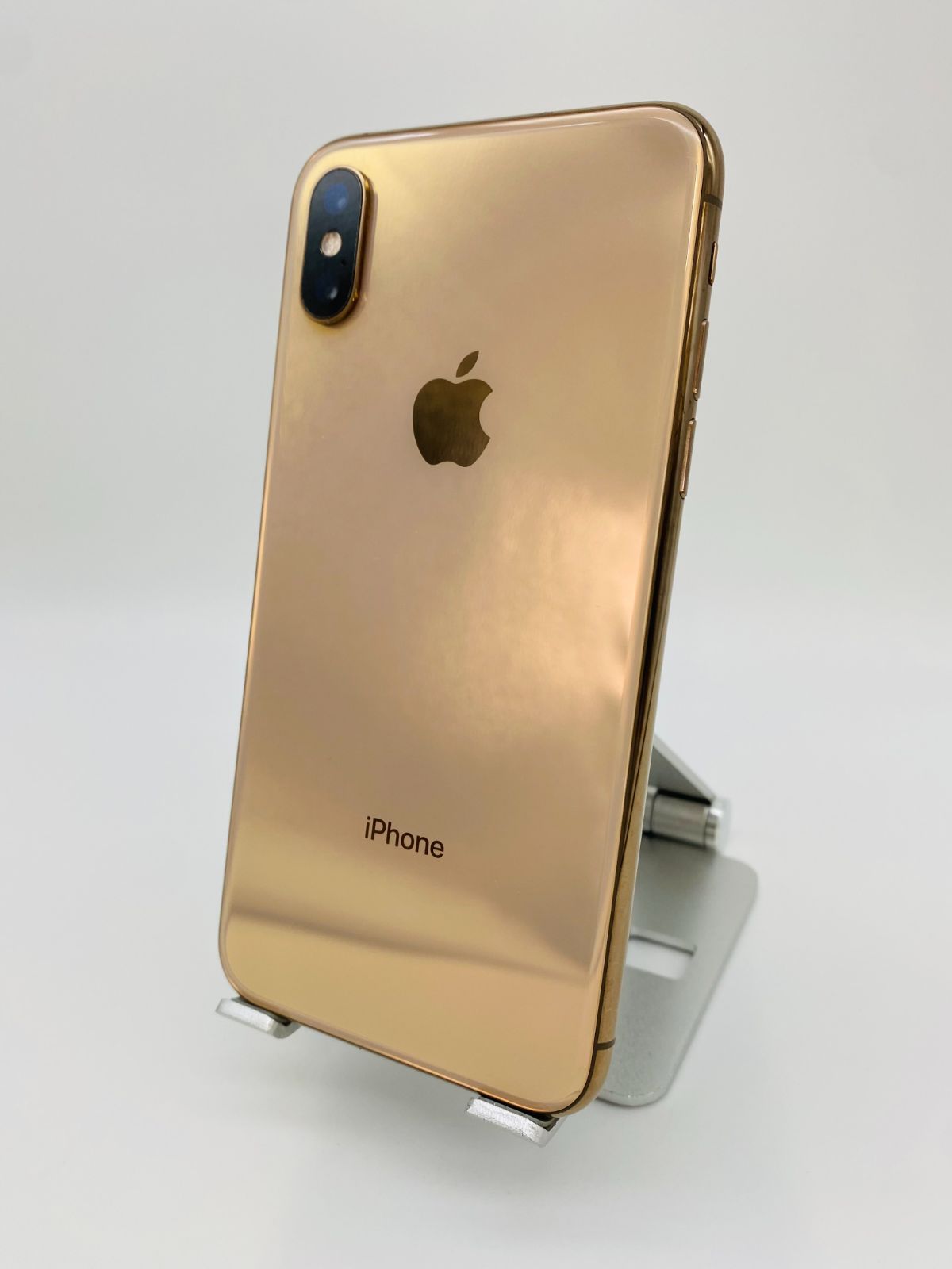 056☆美品☆iPhoneXS 256GB ゴールド/新品バッテリー/シムフリー-