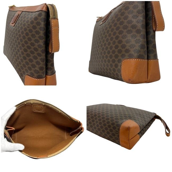 セリーヌ セカンドバッグ ブラウン マカダム クラッチバッグ PVC レザー DECORATOM_COM_BR